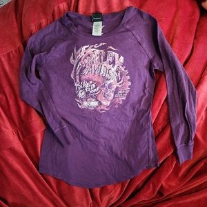Harley Davidson long sleeve shirt, purple & pink, size xl
